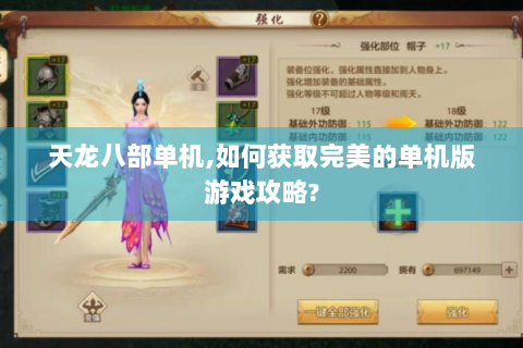 天龙八部单机,如何获取完美的单机版游戏攻略?