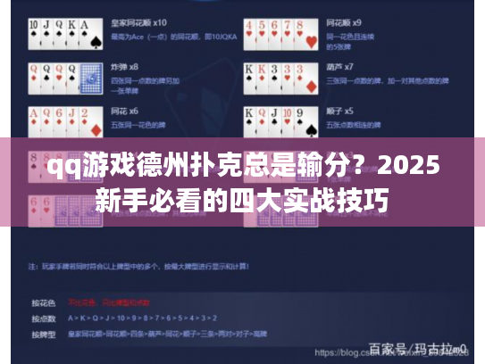 qq游戏德州扑克总是输分？2025新手必看的四大实战技巧