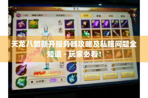 天龙八部新开服务器攻略及私服问题全知道 - 玩家必看！