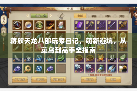 蒋欣天龙八部玩家日记，萌新避坑，从菜鸟到高手全指南