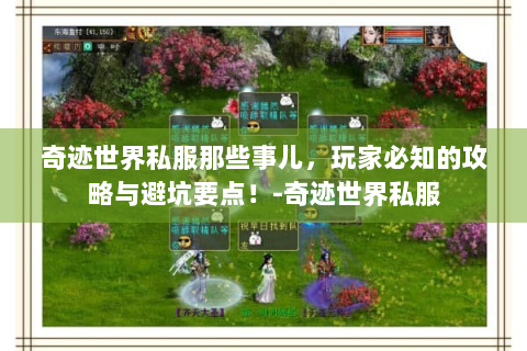 奇迹世界私服那些事儿，玩家必知的攻略与避坑要点！-奇迹世界私服