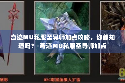 奇迹MU私服圣导师加点攻略，你都知道吗？-奇迹MU私服圣导师加点