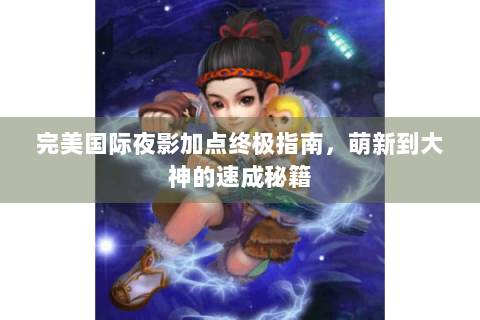 完美国际夜影加点终极指南，萌新到大神的速成秘籍
