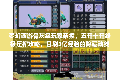 梦幻西游骨灰级玩家亲授，五开十开终极压榨攻略，日刷3亿经验的隐藏动线
