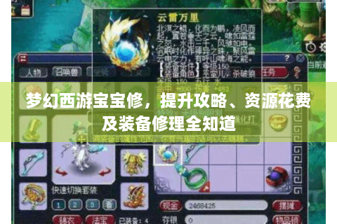 梦幻西游宝宝修，提升攻略、资源花费及装备修理全知道