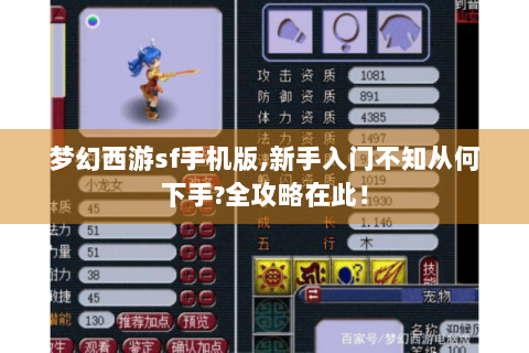 梦幻西游sf手机版,新手入门不知从何下手?全攻略在此！