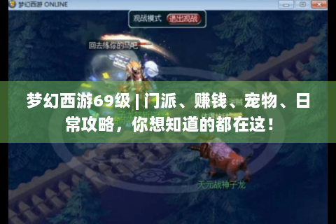 梦幻西游69级 | 门派、赚钱、宠物、日常攻略，你想知道的都在这！