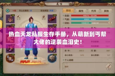 热血天龙私服生存手册，从萌新到丐帮大佬的逆袭血泪史！