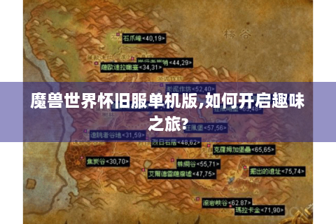 魔兽世界怀旧服单机版,如何开启趣味之旅?