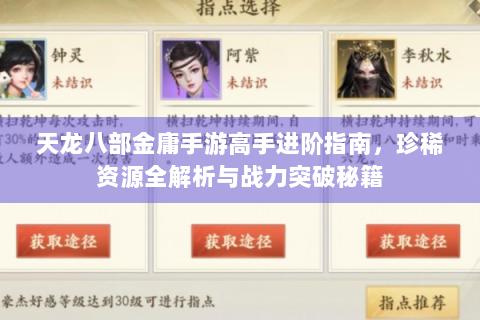 天龙八部金庸手游高手进阶指南，珍稀资源全解析与战力突破秘籍