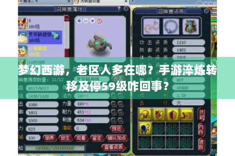 梦幻西游，老区人多在哪？手游淬炼转移及停59级咋回事？