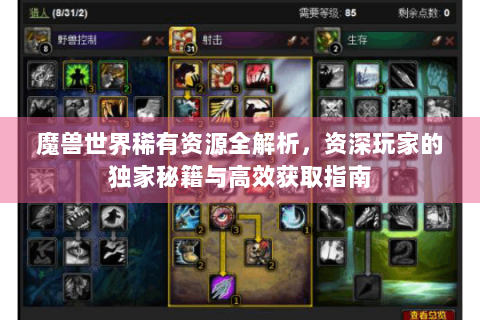 魔兽世界稀有资源全解析，资深玩家的独家秘籍与高效获取指南