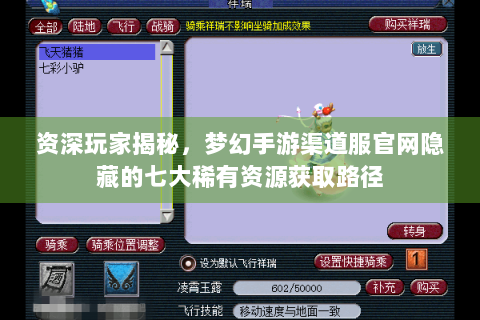 资深玩家揭秘，梦幻手游渠道服官网隐藏的七大稀有资源获取路径