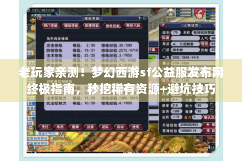 老玩家亲测！梦幻西游sf公益服发布网终极指南，秒挖稀有资源+避坑技巧