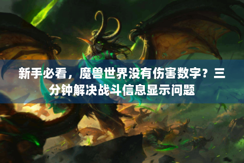 新手必看，魔兽世界没有伤害数字？三分钟解决战斗信息显示问题