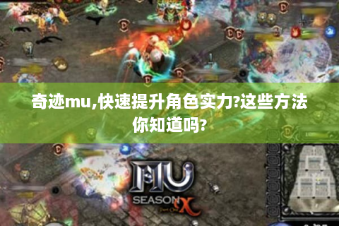 奇迹mu,快速提升角色实力?这些方法你知道吗?