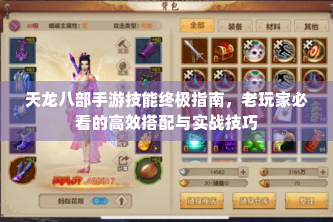天龙八部手游技能终极指南，老玩家必看的高效搭配与实战技巧