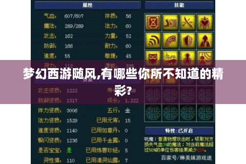 梦幻西游随风,有哪些你所不知道的精彩?