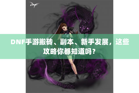 DNF手游搬砖、副本、新手发展，这些攻略你都知道吗？