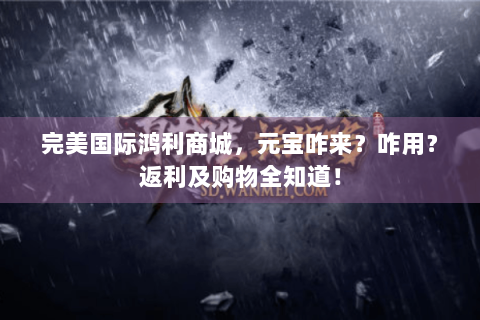 完美国际鸿利商城，元宝咋来？咋用？返利及购物全知道！