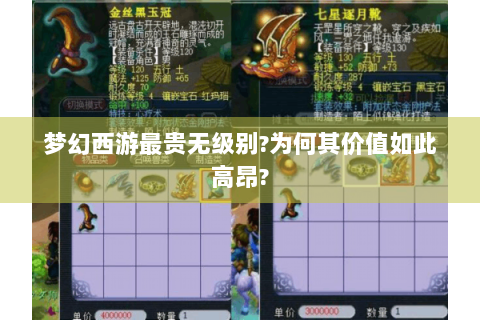 梦幻西游最贵无级别?为何其价值如此高昂?