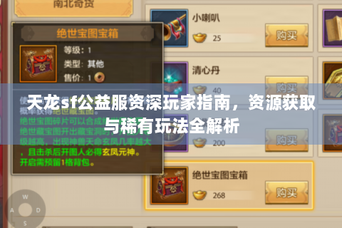 天龙sf公益服资深玩家指南，资源获取与稀有玩法全解析
