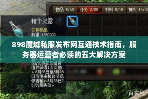 898魔域私服发布网互通技术指南，服务器运营者必读的五大解决方案