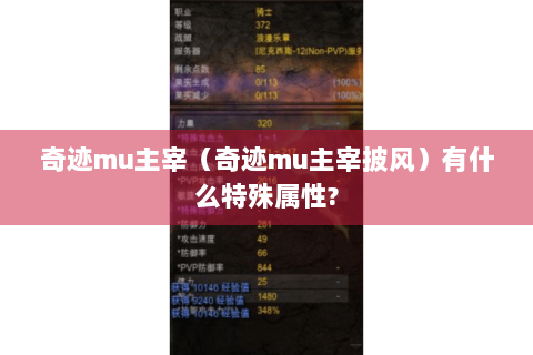 奇迹mu主宰（奇迹mu主宰披风）有什么特殊属性?
