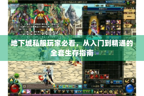 地下城私服玩家必看，从入门到精通的全套生存指南