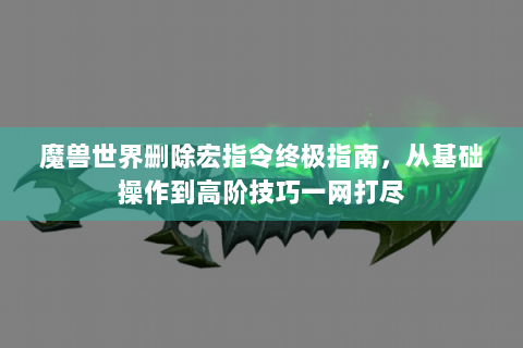 魔兽世界删除宏指令终极指南，从基础操作到高阶技巧一网打尽
