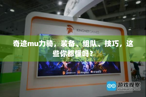 奇迹mu力骑，装备、组队、技巧，这些你都懂吗？