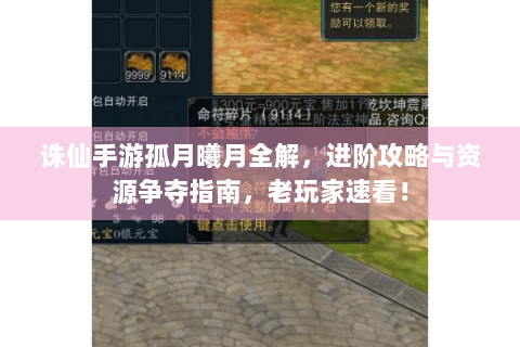 诛仙手游孤月曦月全解，进阶攻略与资源争夺指南，老玩家速看！