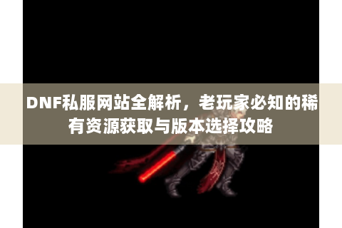 DNF私服网站全解析，老玩家必知的稀有资源获取与版本选择攻略