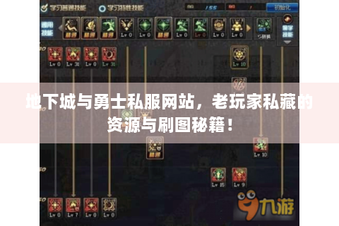 地下城与勇士私服网站，老玩家私藏的资源与刷图秘籍！