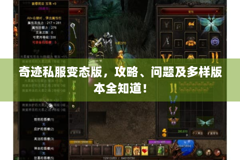 奇迹私服变态版，攻略、问题及多样版本全知道！