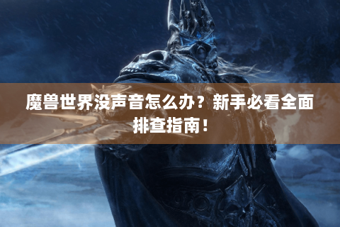魔兽世界没声音怎么办？新手必看全面排查指南！