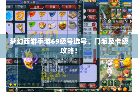 梦幻西游手游69级号选号、门派及卡级攻略！