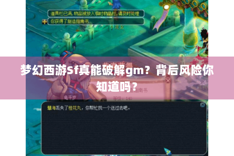 梦幻西游Sf真能破解gm？背后风险你知道吗？