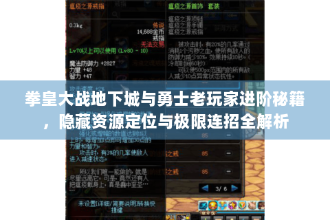 拳皇大战地下城与勇士老玩家进阶秘籍，隐藏资源定位与极限连招全解析