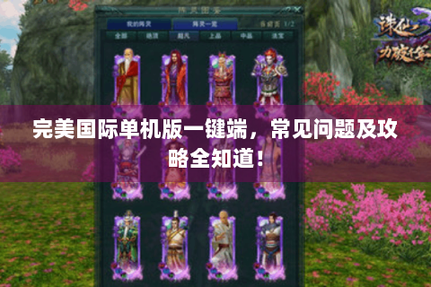 完美国际单机版一键端，常见问题及攻略全知道！