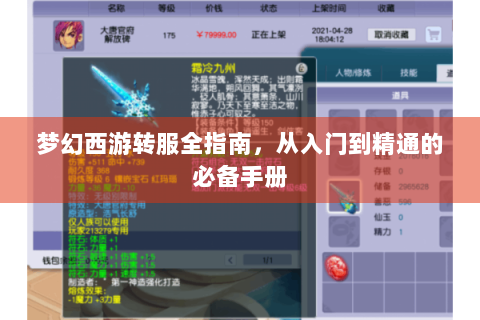 梦幻西游转服全指南，从入门到精通的必备手册