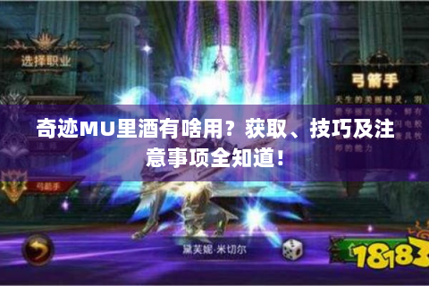 奇迹MU里酒有啥用？获取、技巧及注意事项全知道！