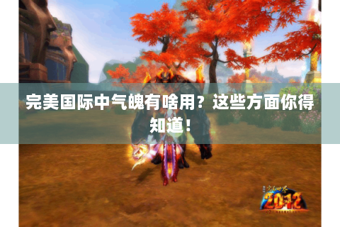 完美国际中气魄有啥用？这些方面你得知道！