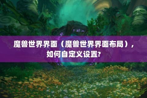 魔兽世界界面（魔兽世界界面布局）,如何自定义设置?
