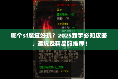 哪个sf魔域好玩？2025新手必知攻略、避坑及精品服推荐！