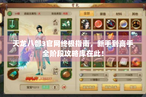 天龙八部3官网终极指南，新手到高手全阶段攻略库在此！