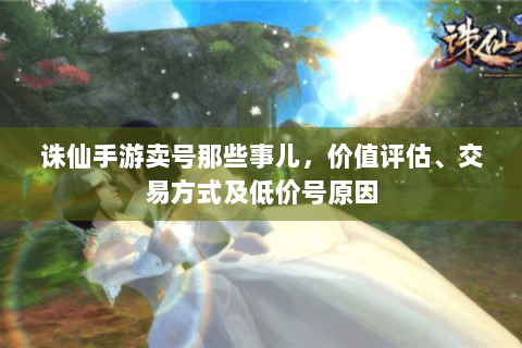 诛仙手游卖号那些事儿，价值评估、交易方式及低价号原因