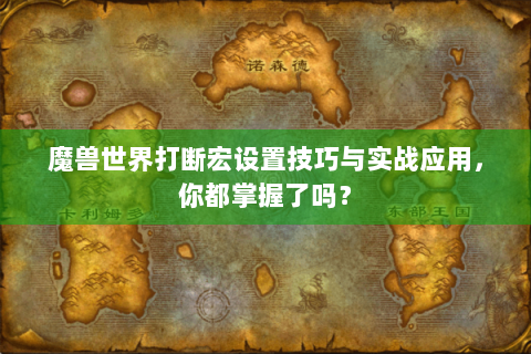 魔兽世界打断宏设置技巧与实战应用，你都掌握了吗？