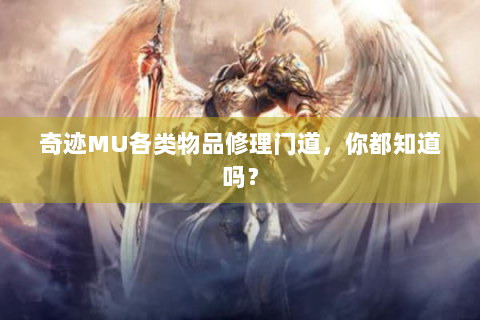 奇迹MU各类物品修理门道，你都知道吗？