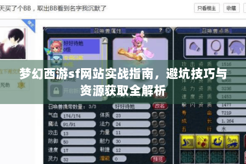 梦幻西游sf网站实战指南，避坑技巧与资源获取全解析